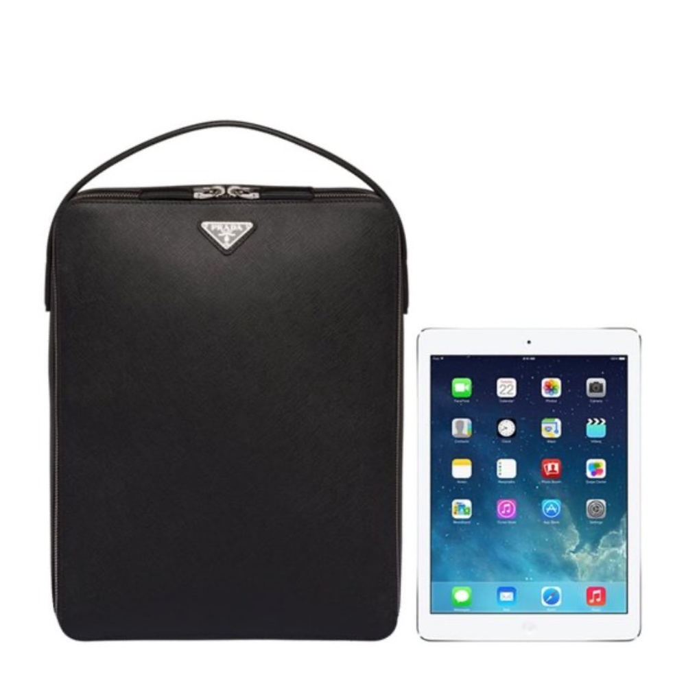 Prada Men's Large Black Saffiano Leather Square Backpack - Picture 3 of 14